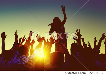 Silhouettes of People at Outdoors Music Festival 22068112