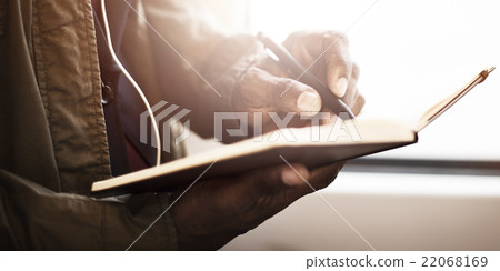 Businessman Record Writing Brainstorming Travel Concept 22068169