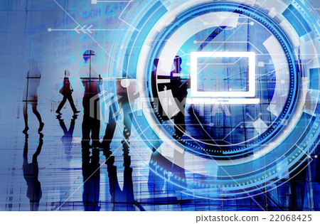 Digital Blue Hud Interface Laptop Concept 22068425