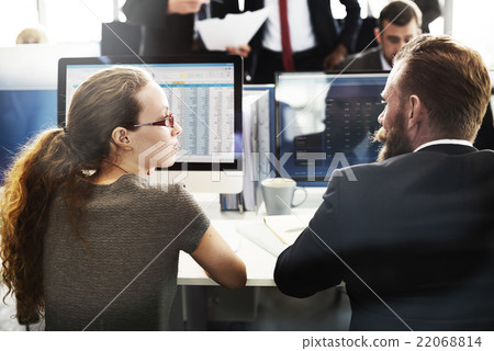 Business Finance Team Busy Workplace Concept Business Finance Team Busy Workplace Concept 22068814