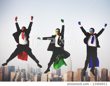Superhero Business People Corporate Team Skyline Concept Superhero Business People Corporate Team Skyline Concept 22068911