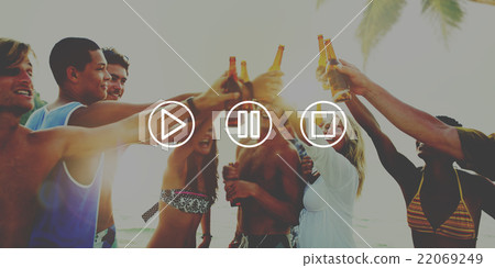 Play Pause Button Icon Music Video Concept Play Pause Button Icon Music Video Concept 22069249