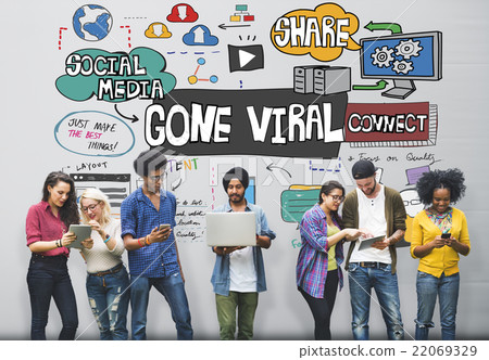 Gone Viral Multimedia Internet Vrtual Content Concept Gone Viral Multimedia Internet Vrtual Content Concept 22069329