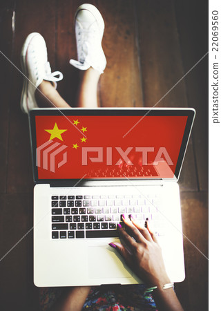 China National Flag Business Communication Connection Concept 22069560