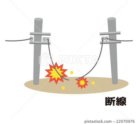 Broken pole, utility pole [disaster/series] 22070976
