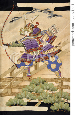 Festival picture silk fabric dyeing old warrior picture 22071281