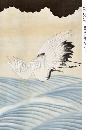 Festival picture silk fabric dyed cloth Tsuru Japanese pattern 22071284