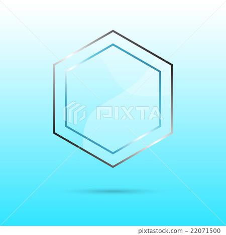 Hexagon abstract glass panel with copy space Hexagon abstract glass panel with copy space 22071500