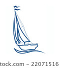 silhouette of sailboat, vector sign for sailing. 22071516