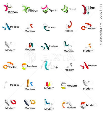 Set of abstract ribbon logo icons - Stock Illustration [22071845] - PIXTA