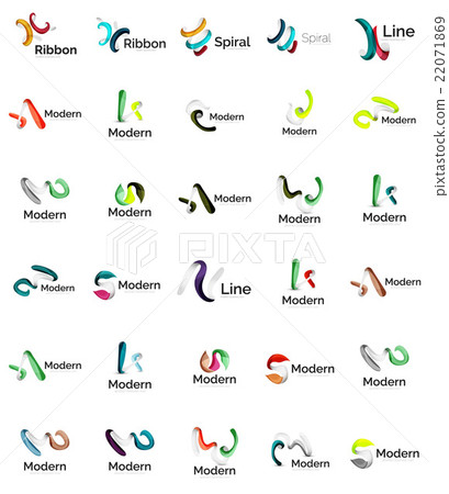Set of abstract ribbon logo icons Set of abstract ribbon logo icons 22071869