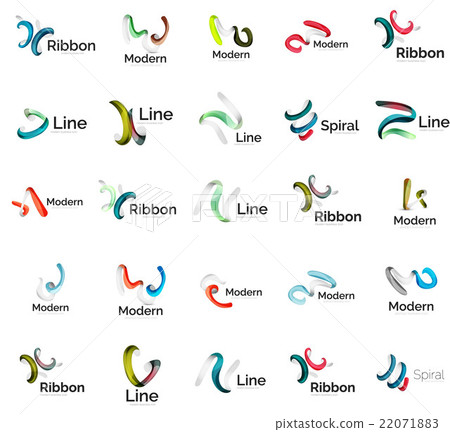 Set of abstract ribbon logo icons Set of abstract ribbon logo icons 22071883