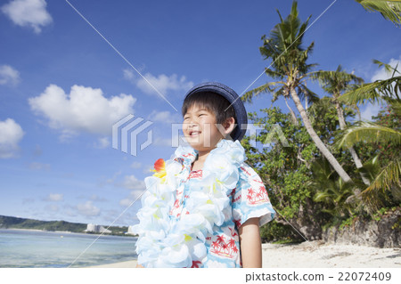 熱帶土地的風景和孩子 22072409