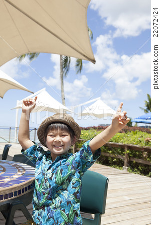 Landscape and child of tropical land 22072424