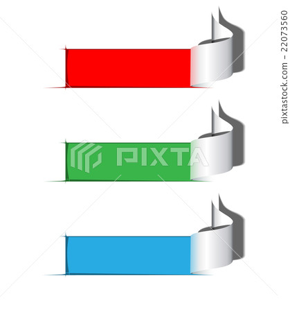 Set of paper curl banners.-插圖素材 [22073560] - PIXTA圖庫