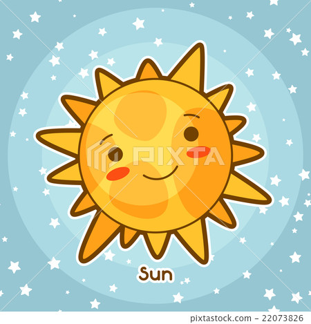 Kawaii space card. Doodle with pretty facial Kawaii space card. Doodle with pretty facial 22073826