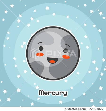 Kawaii space card. Doodle with pretty facial Kawaii space card. Doodle with pretty facial 22073827