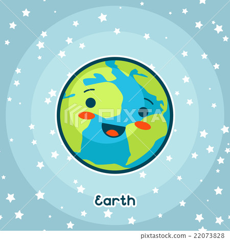 Kawaii space card. Doodle with pretty facial Kawaii space card. Doodle with pretty facial 22073828
