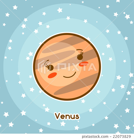 Kawaii space card. Doodle with pretty facial Kawaii space card. Doodle with pretty facial 22073829