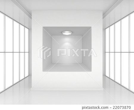 Exhibit Showcases with light sources in blank Exhibit Showcases with light sources in blank 22073870