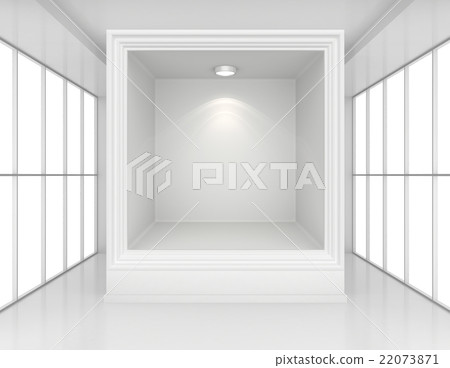 Exhibit Showcases with light sources in blank 22073871