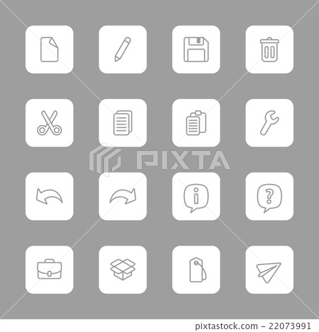 line web icon set white rounded rectangle 22073991