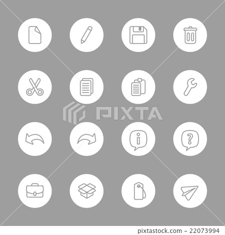 line web icon set white circle 22073994