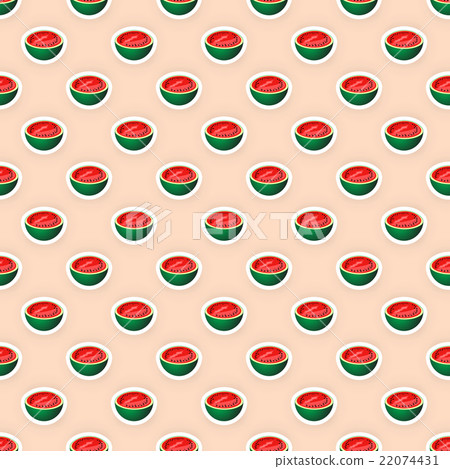 Pattern Background with Watermelon Illustration 22074431