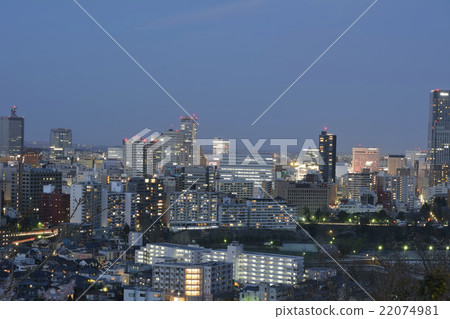 在仙台市仙台市的夜景 照片素材 圖片 圖庫