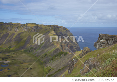 Volcano Rano Kau on Easter Island Volcano Rano Kau on Easter Island 22076972