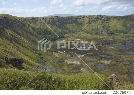 Volcano Rano Kau on Easter Island Volcano Rano Kau on Easter Island 22076973