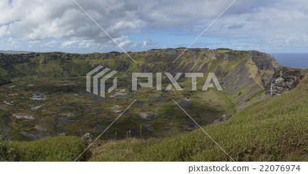 Volcano Rano Kau on Easter Island Volcano Rano Kau on Easter Island 22076974