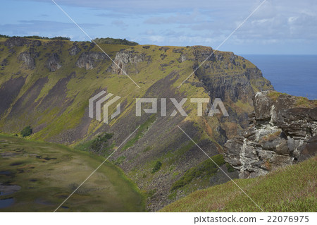 Volcano Rano Kau on Easter Island Volcano Rano Kau on Easter Island 22076975