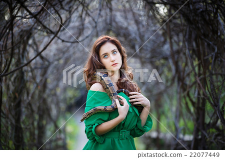 Attracrive girl with snake 22077449