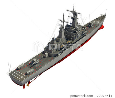 Modern Warship Over White Background Modern Warship Over White Background 22078614