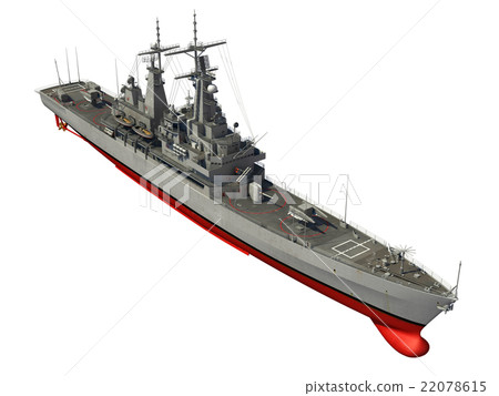 American Modern Warship Over White Background American Modern Warship Over White Background 22078615