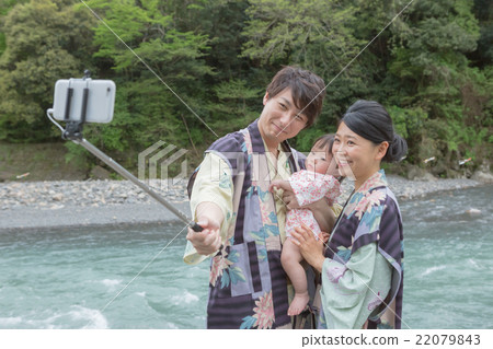 family, selfie, hot springs vacation 22079843