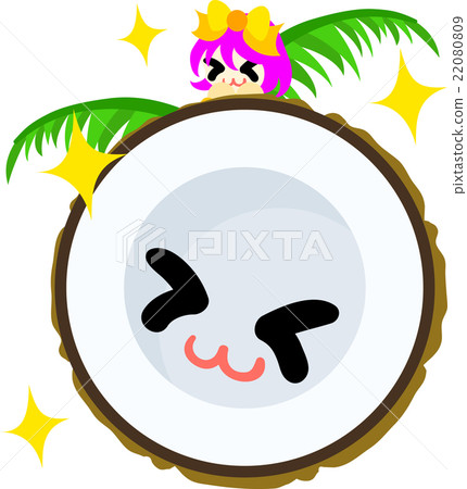 微笑的椰子和女孩 22080809