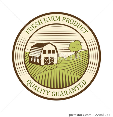 Flat farm logo label and design badge natural Flat farm logo label and design badge natural 22081247