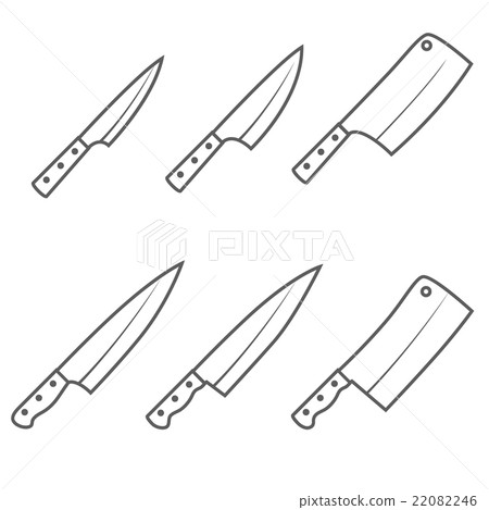 Set of six kitchen knives vector Set of six kitchen knives vector 22082246