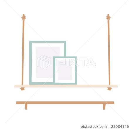 Bookshelf flat vector illustration. Bookshelf flat vector illustration. 22084546