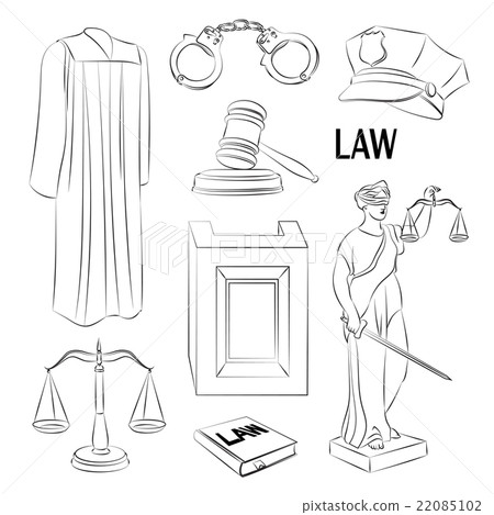 Law icons set. 22085102