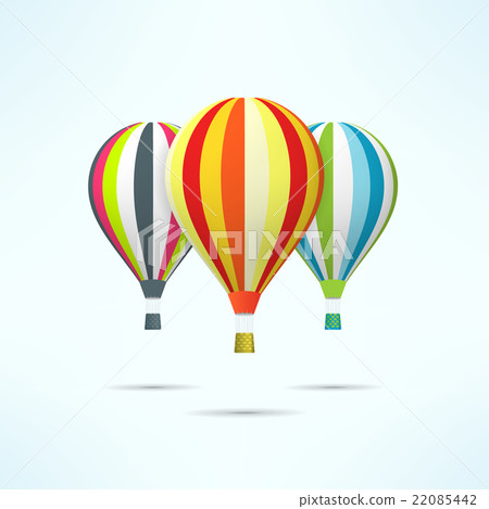 Colorful hot air balloons isolated on white - Stock Illustration ...