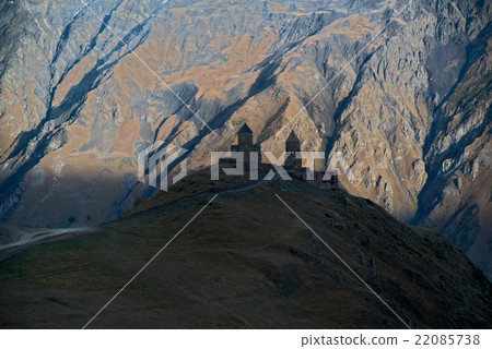 old church silhouette against sunlit rock background old church silhouette against sunlit rock background 22085738