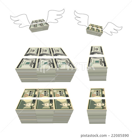 Circle and dollar bill 22085890