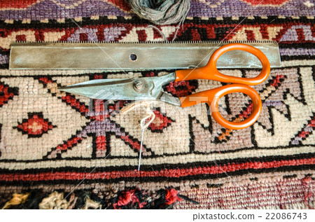 The restoration of the old wool handmade carpet The restoration of the old wool handmade carpet 22086743