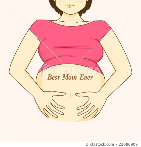 插图素材: pregnant woman belly