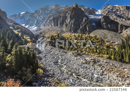 The panorama of mountain landscape of Ala-Archa The panorama of mountain landscape of Ala-Archa 22087346