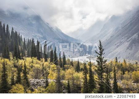 The panorama of mountain landscape of Ala-Archa The panorama of mountain landscape of Ala-Archa 22087493