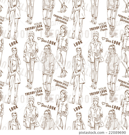 Fashion pattern. Trendy look girls 22089690
